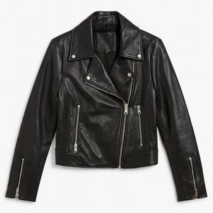 Women’s Black Leather Moto Jacket